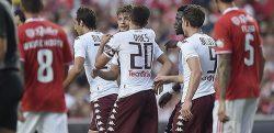 Foto LaPresse - Fabio Ferrari 27/07/2016 Lisbona ( Portogallo ) Spo, Calcio Ritiro Estivo Torino FC - Benfica - Torino - Eusebio Cup - Estadio da Luz di Lisbona. Nella foto: Adem Ljajic (Torino Fc) esulta dopo rete Photo LaPresse - Fabio Ferrari 27/07/2016 Lisbon ( Portugal ) Spo,Soccer Pre season summer camp Torino FC - Benfica - Torino Fc - Eusebio Cup - Estádio da Luz. in the pic:Adem Ljajic (Torino Fc) celebrates